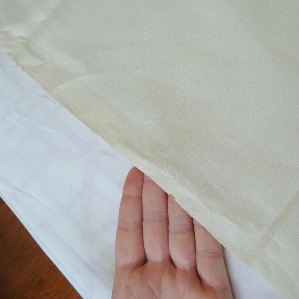 Vintage Maycraft Pure Linen Tablecloth Hand Printed Floral 65x85 Cottagecore